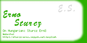 erno sturcz business card